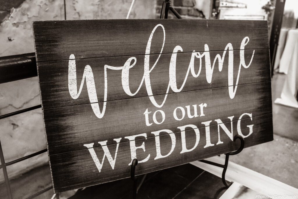 Candice Sean Weborg 21 Centre The DJ Music System Wedding Welcome Sign